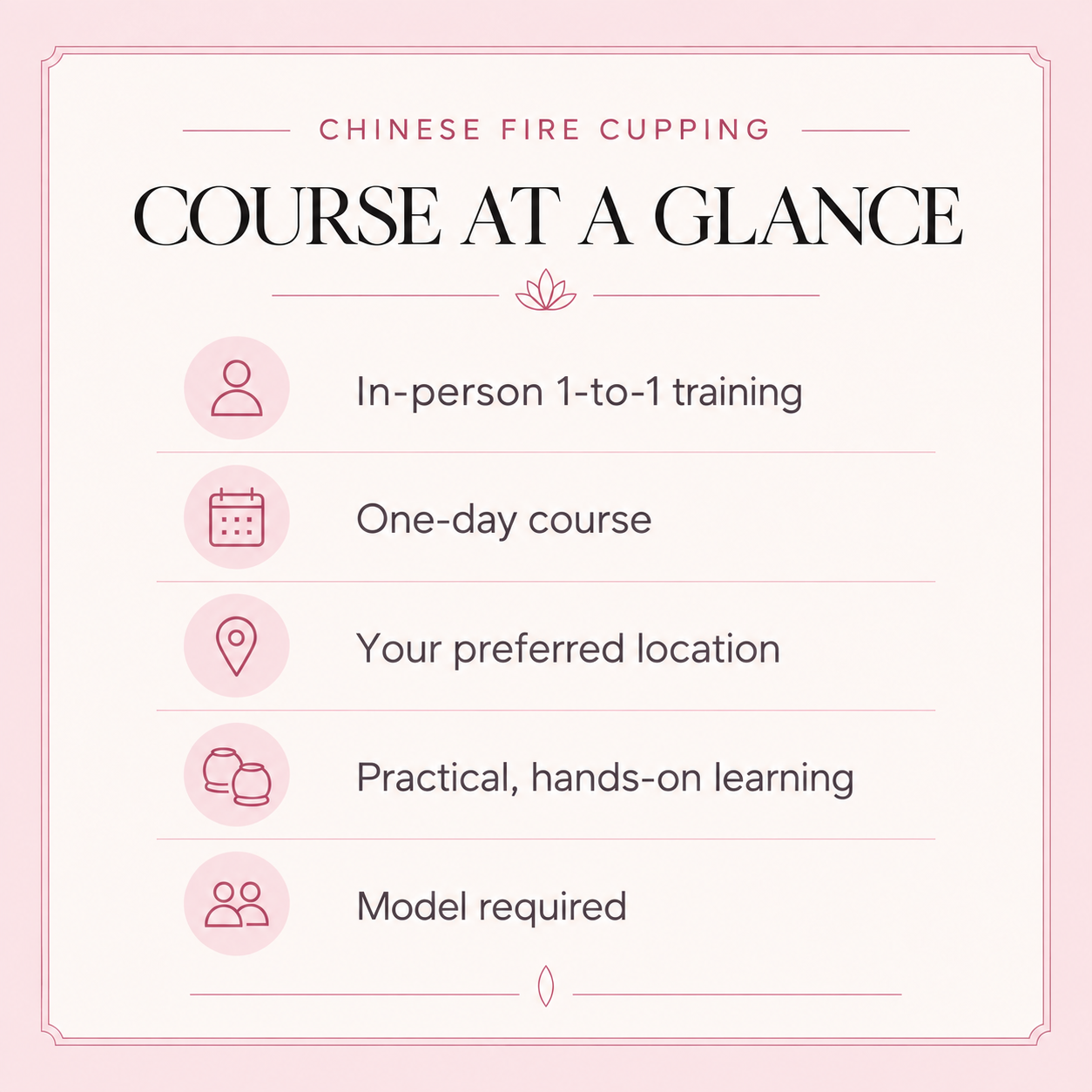 Chinese Fire Cupping Training Course