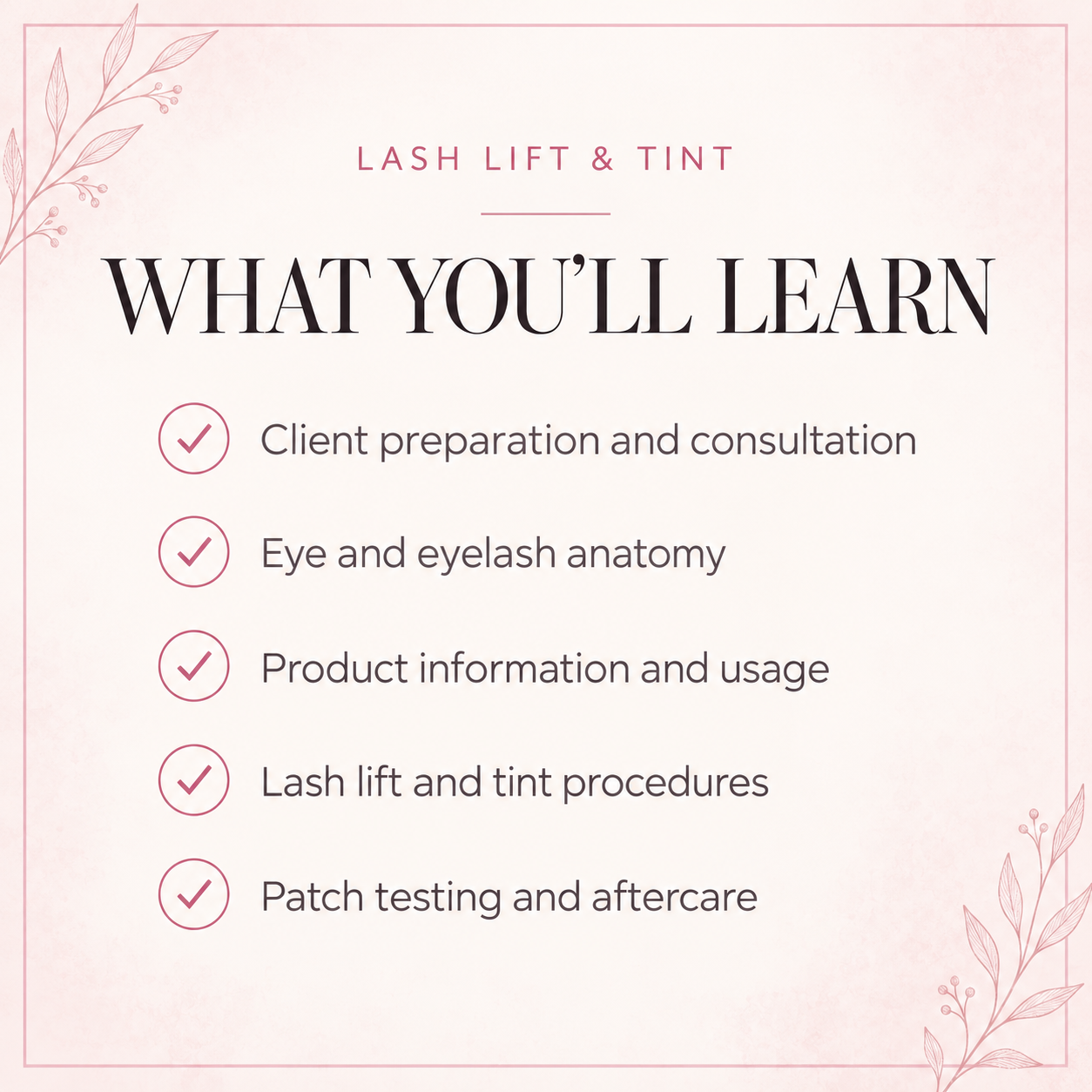 Lash Lift And Eyelash Tinting Training Course